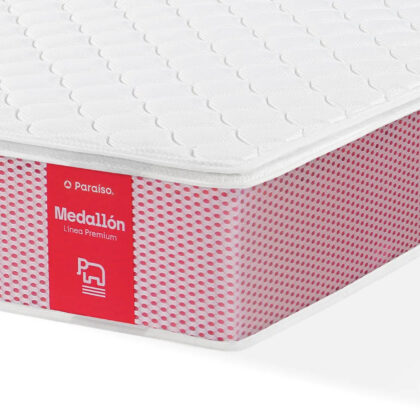Combo Colchón Medallón + Base Cama Element Doble Gris Oscuro