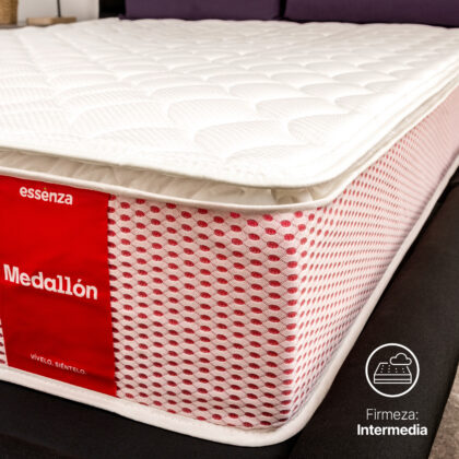 Combo Colchón Medallón + Base Cama Element Doble Gris Oscuro