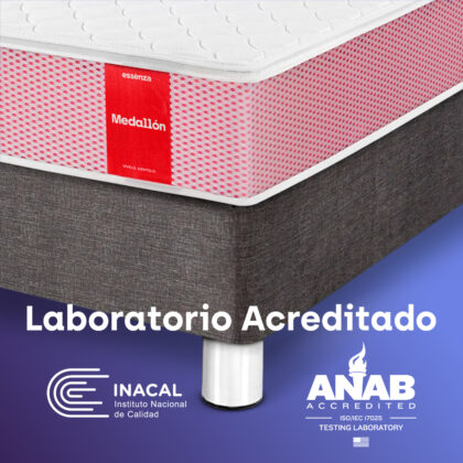 Combo Colchón Medallón + Base Cama Element Doble Gris Oscuro
