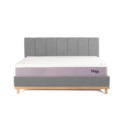 Combo Colchón Royal Balanzze + Base Cama + Cebecero Royal King Gris Oscuro